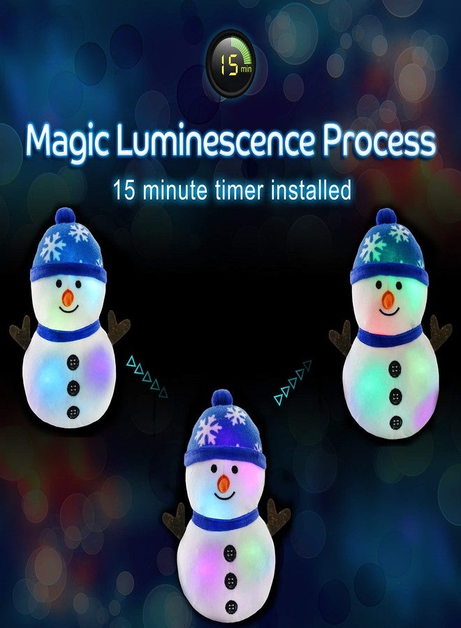 BSTAOFY LED Musical Snowman Christmas Stuffed Animal Light up Plush Toy Soft Adorable Singing Animate Pals for Kids, 11'' (Snowman) - Image 3